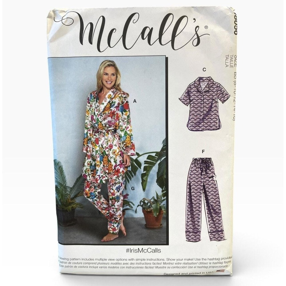 McCall's M8056 Misses' Robe Top Shorts Pants Pajamas Loungewear 8-16 Uncut FF